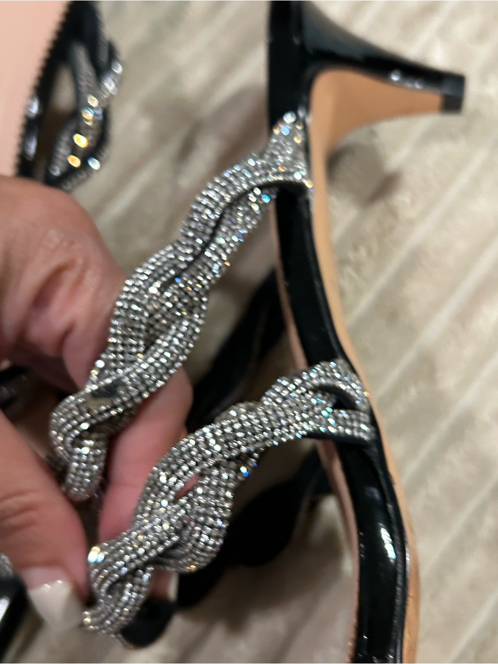 J. Crew Collection Crystal Braid Triple Strap Kitten Heel zadie - Picture 6 of 11